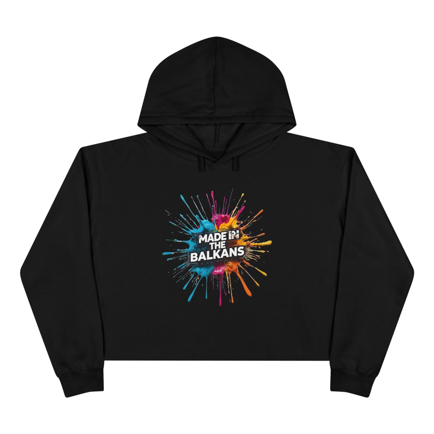 Black Cropped Hoodie Made In The Balkans Colorful Splash product type