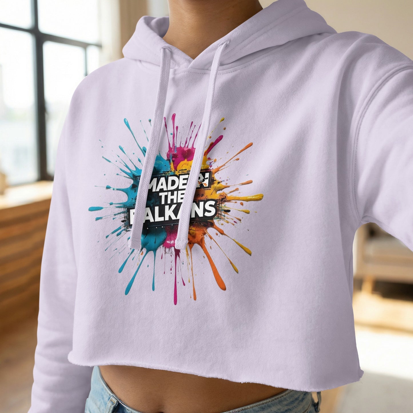 MADE IN THE BALKANS Paint Splatter Crop Hoodie product type