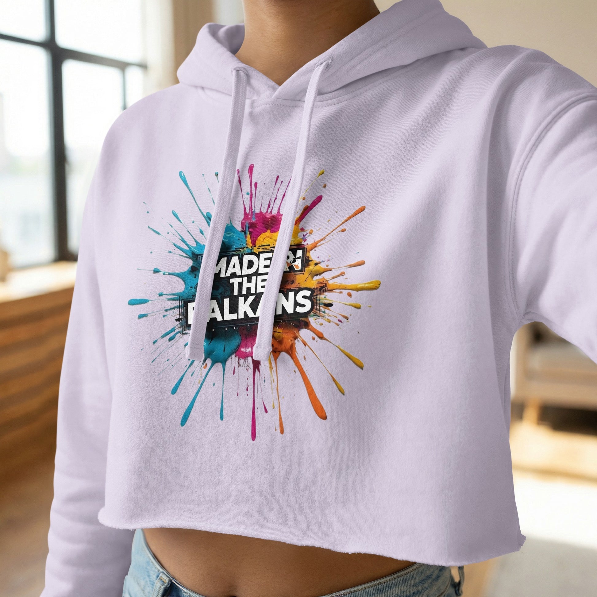 MADE IN THE BALKANS Paint Splatter Crop Hoodie product type
