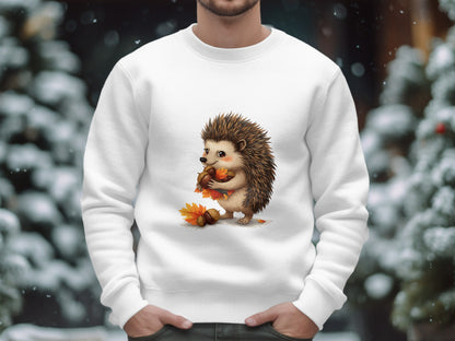 Adorable Hedgehog with Autumn Leaves Sweatshirt product