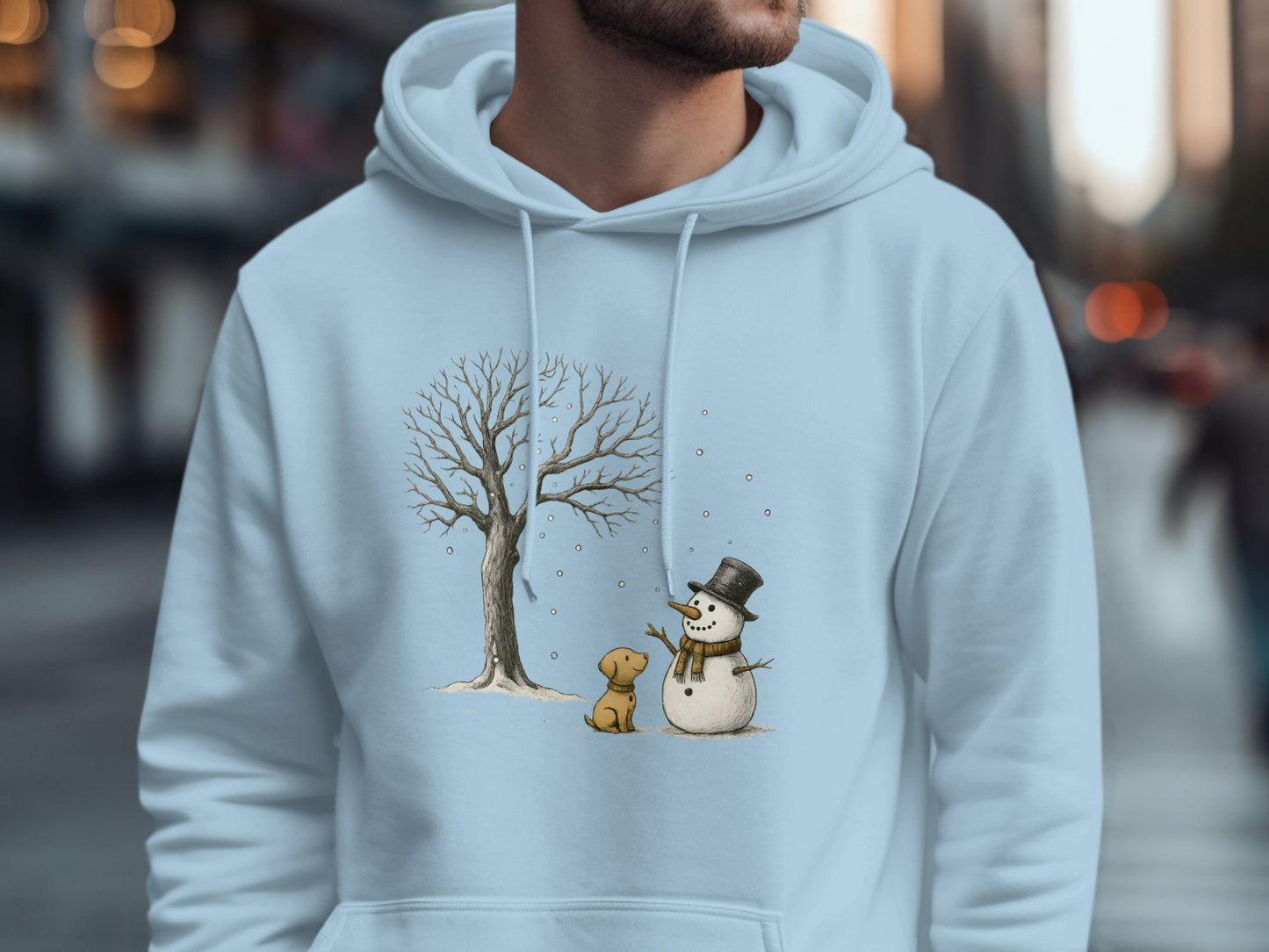 Snowman and Puppy Hoodie Winter Apparel
