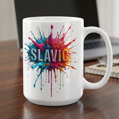 SLAVIC Colorful Paint Splash Artistic Design Mug product type