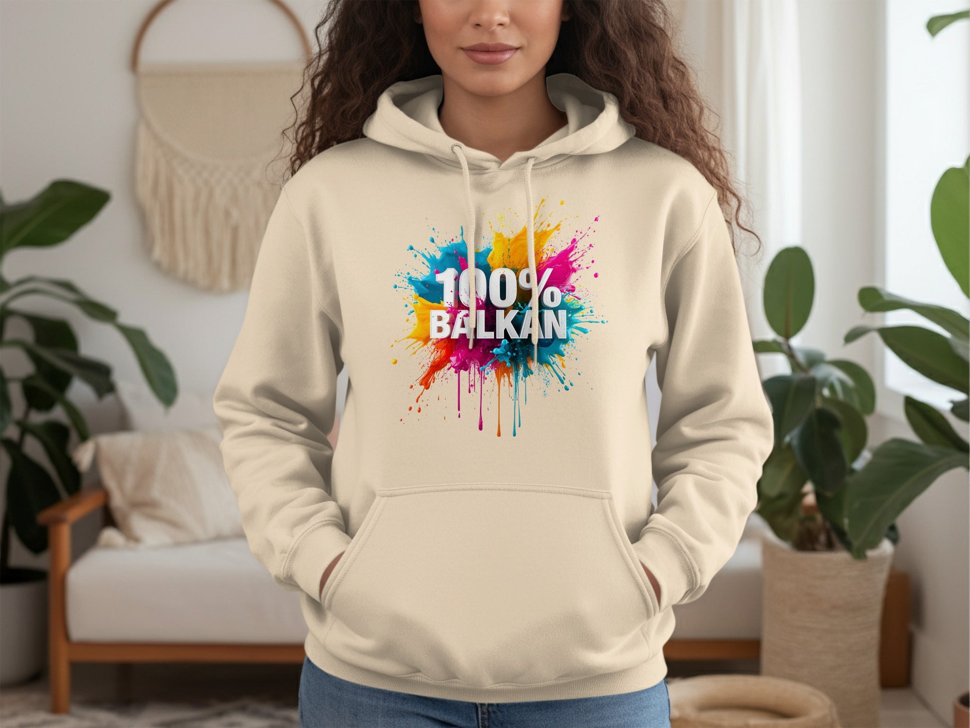 100% Balkan Paint Splatter Design Hoodie product type