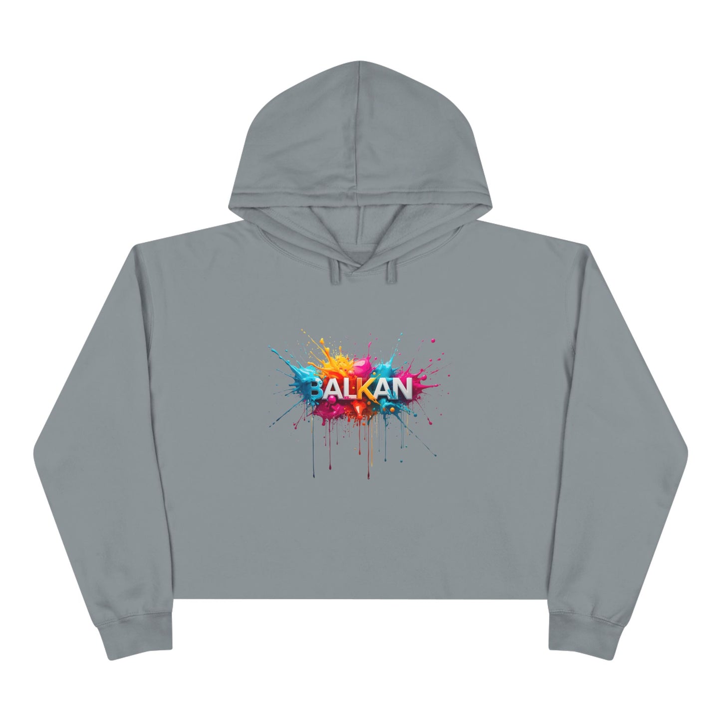 BALKAN Colorful Paint Splatter Design Cropped Hoodie product type