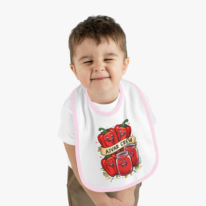 Cute Baby Bib with AJVAR CREW Design, Funny Bib for Toddlers, Baby Shower Gift, Infants' Feeding Accessories, Adorable Kitchen Bib