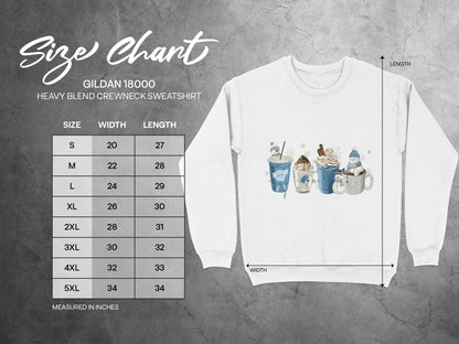 Winter Snowman and Hot Cocoa Crewneck Sweatshirt Product