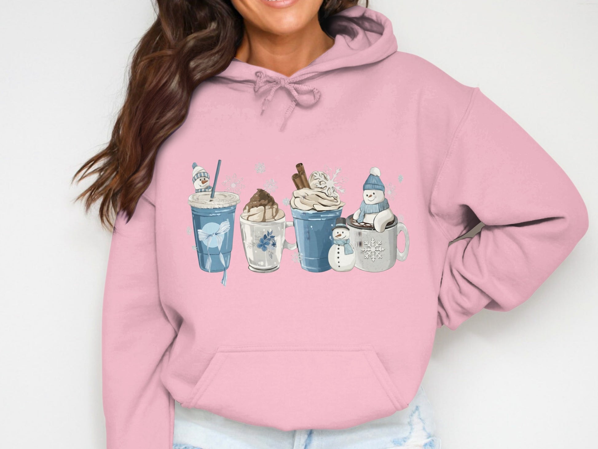 Cozy Winter Themed Hot Beverage Sweatshirt