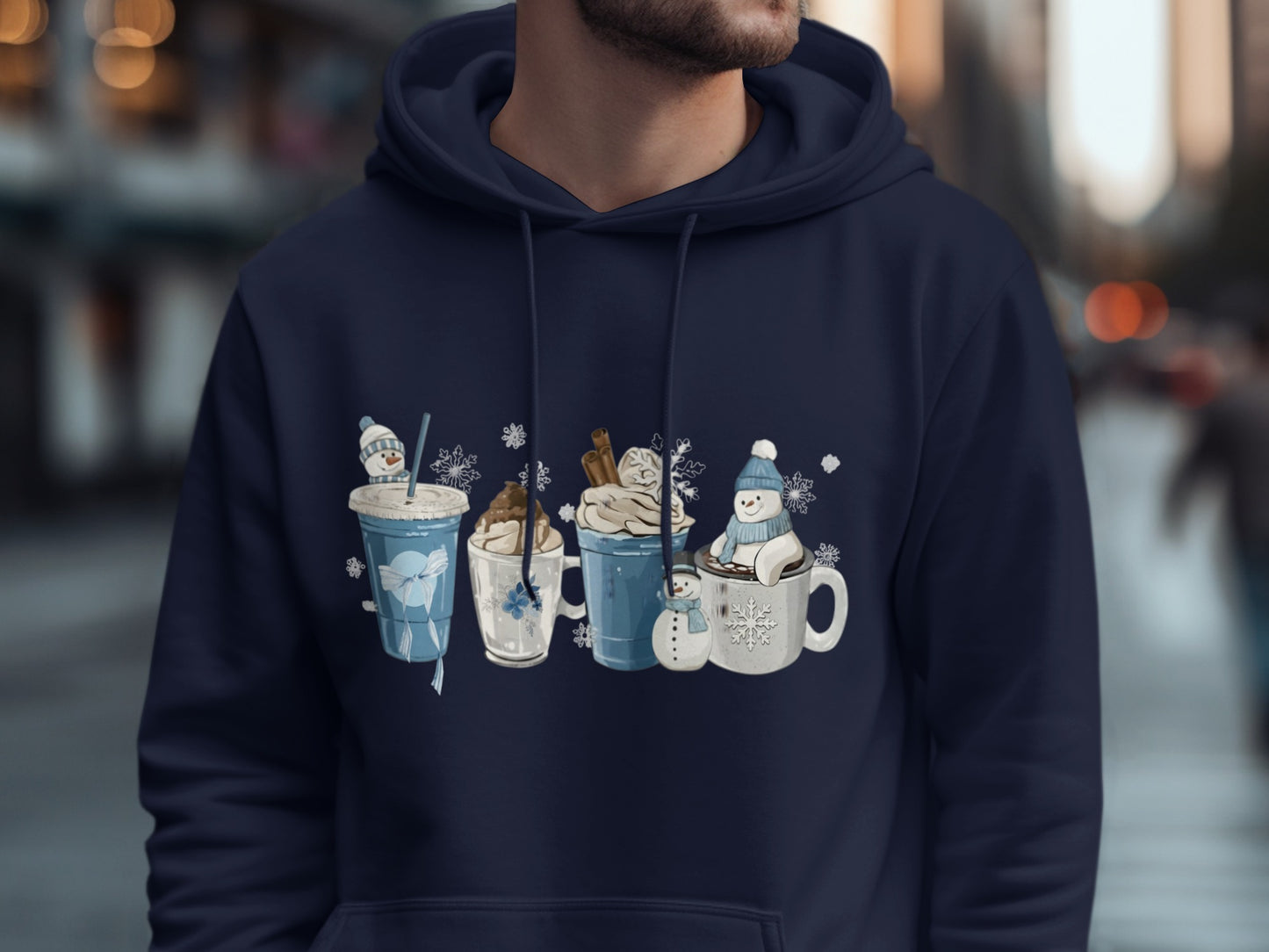 Cozy Hot Chocolate Holiday Themed Hoodie