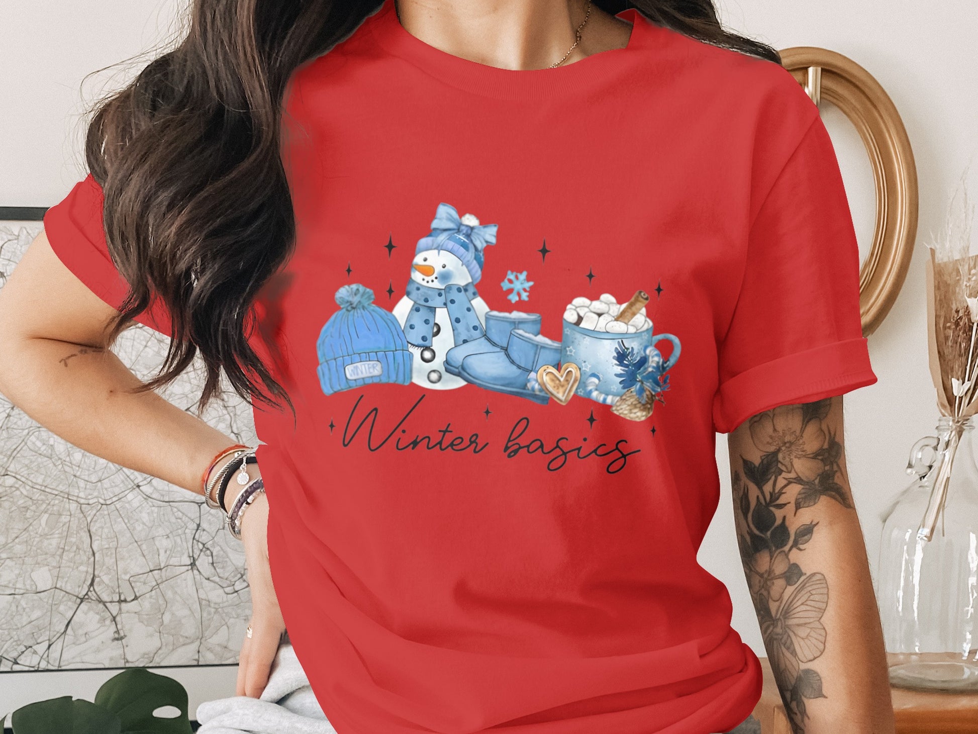Winter Basics Snowman and Hot Cocoa T-shirt