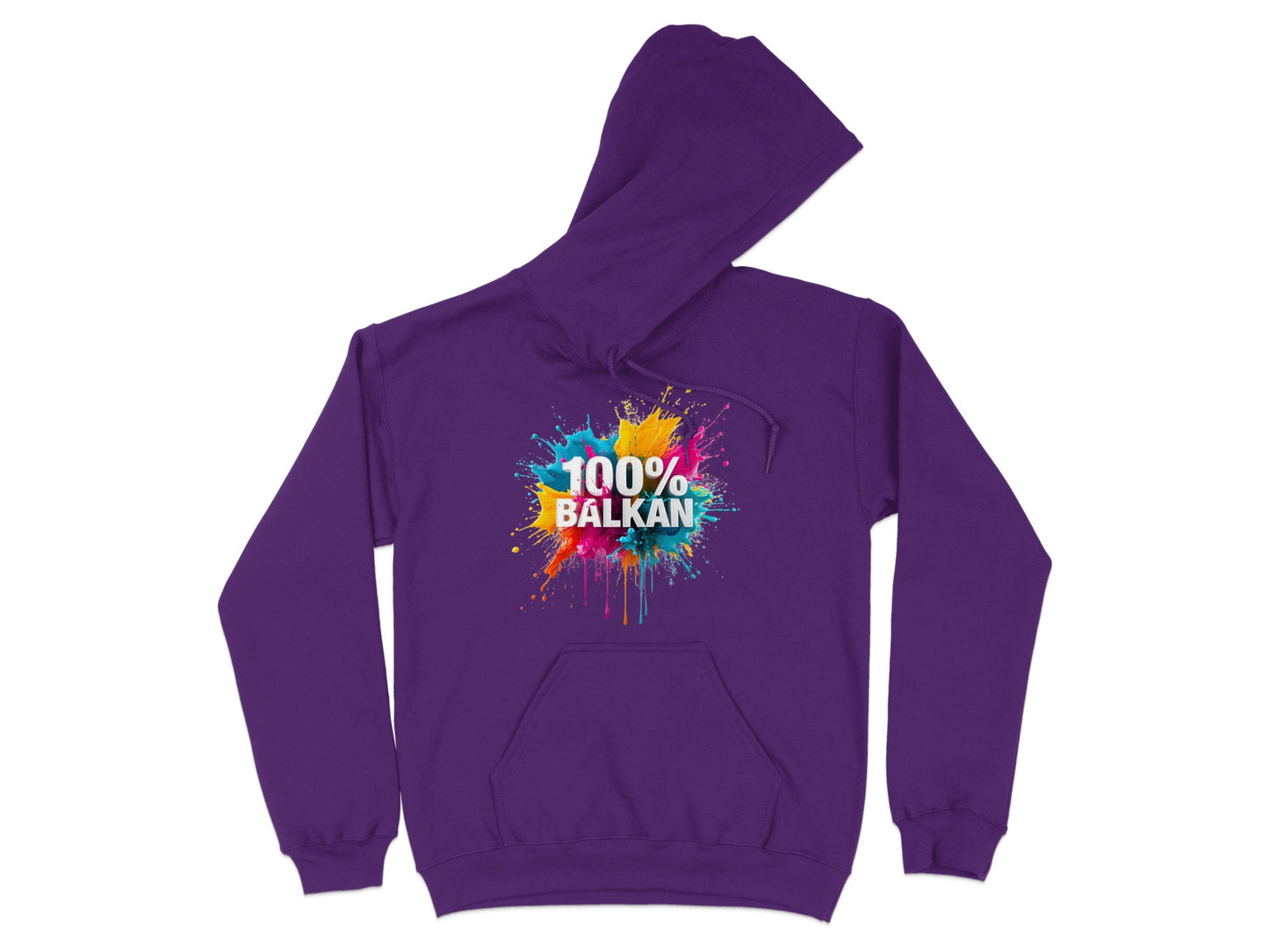 Purple Colorful Splatter 100% BALKAN Hoodie product type