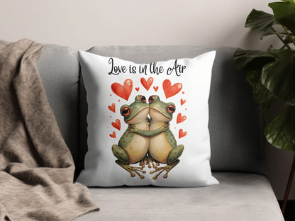 Love is in the Air Frog Themed Pillow