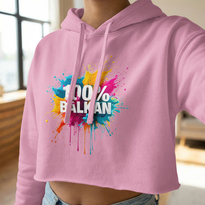 Pink 100% BALKAN Colorful Splatter Cropped Hoodie product type