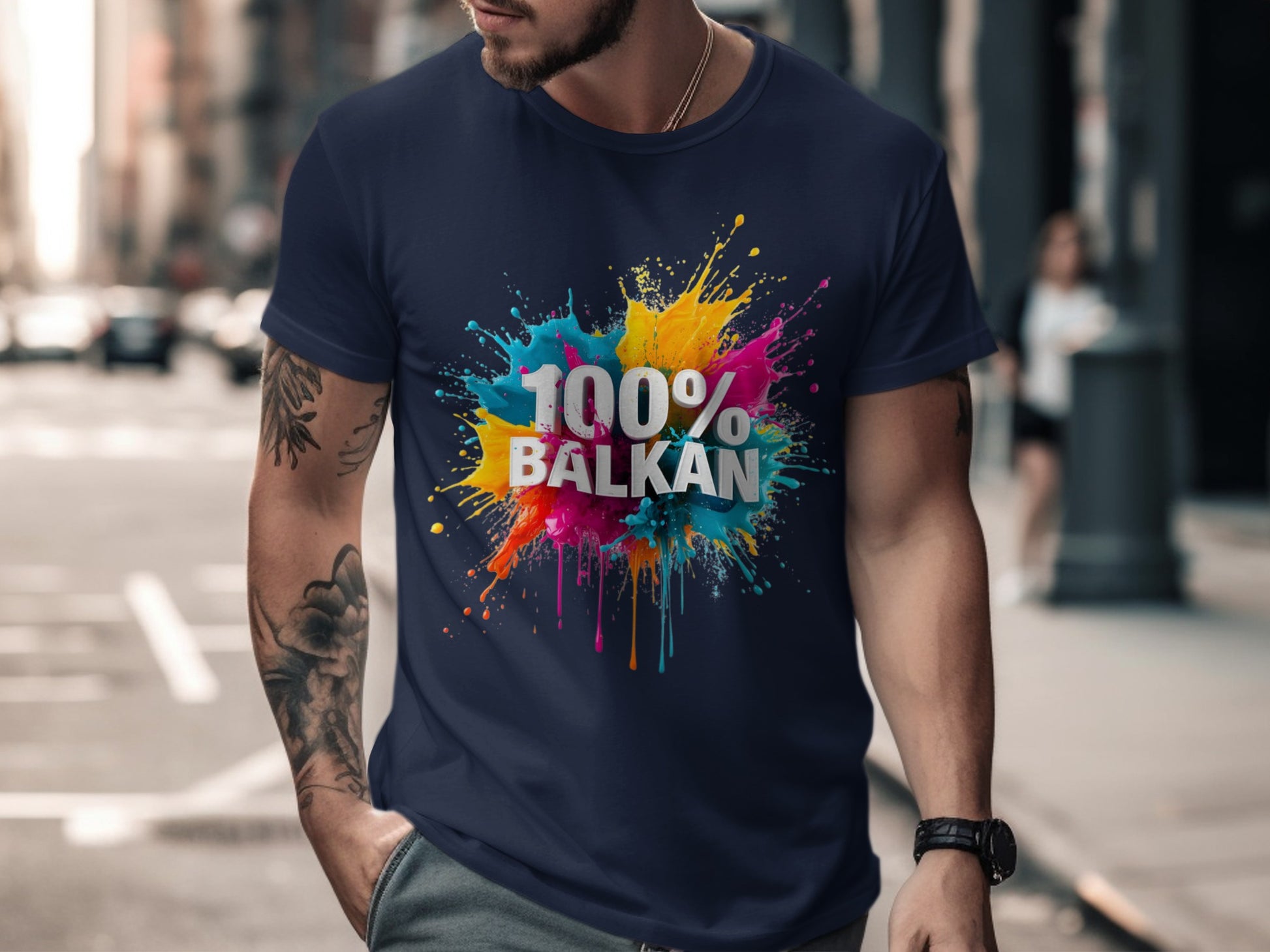 100% Balkan Colorful Splatter Design product type