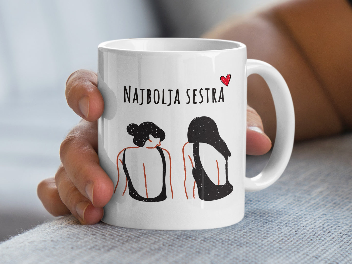 Najbolja sestra illustration coffee mug for sister