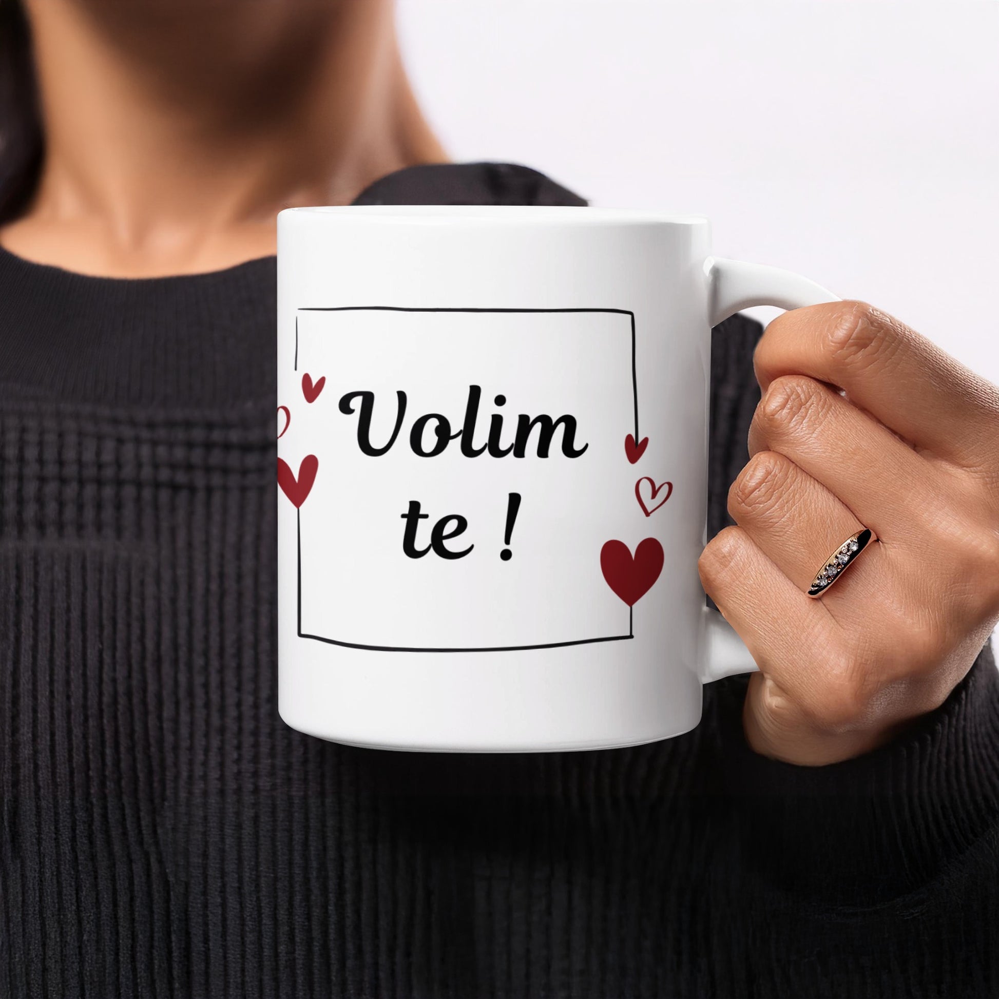 Volim te! Adorable Heart-Designed Mug