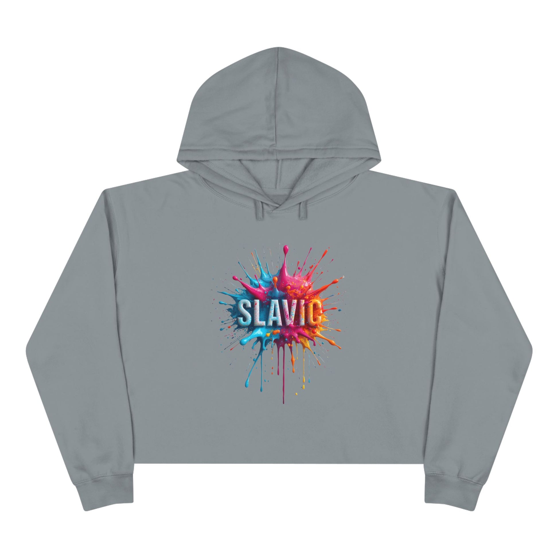 Slavic Colorful Paint Splash Cropped Hoodie product type