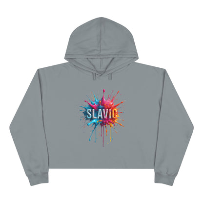 Slavic Colorful Paint Splash Cropped Hoodie product type