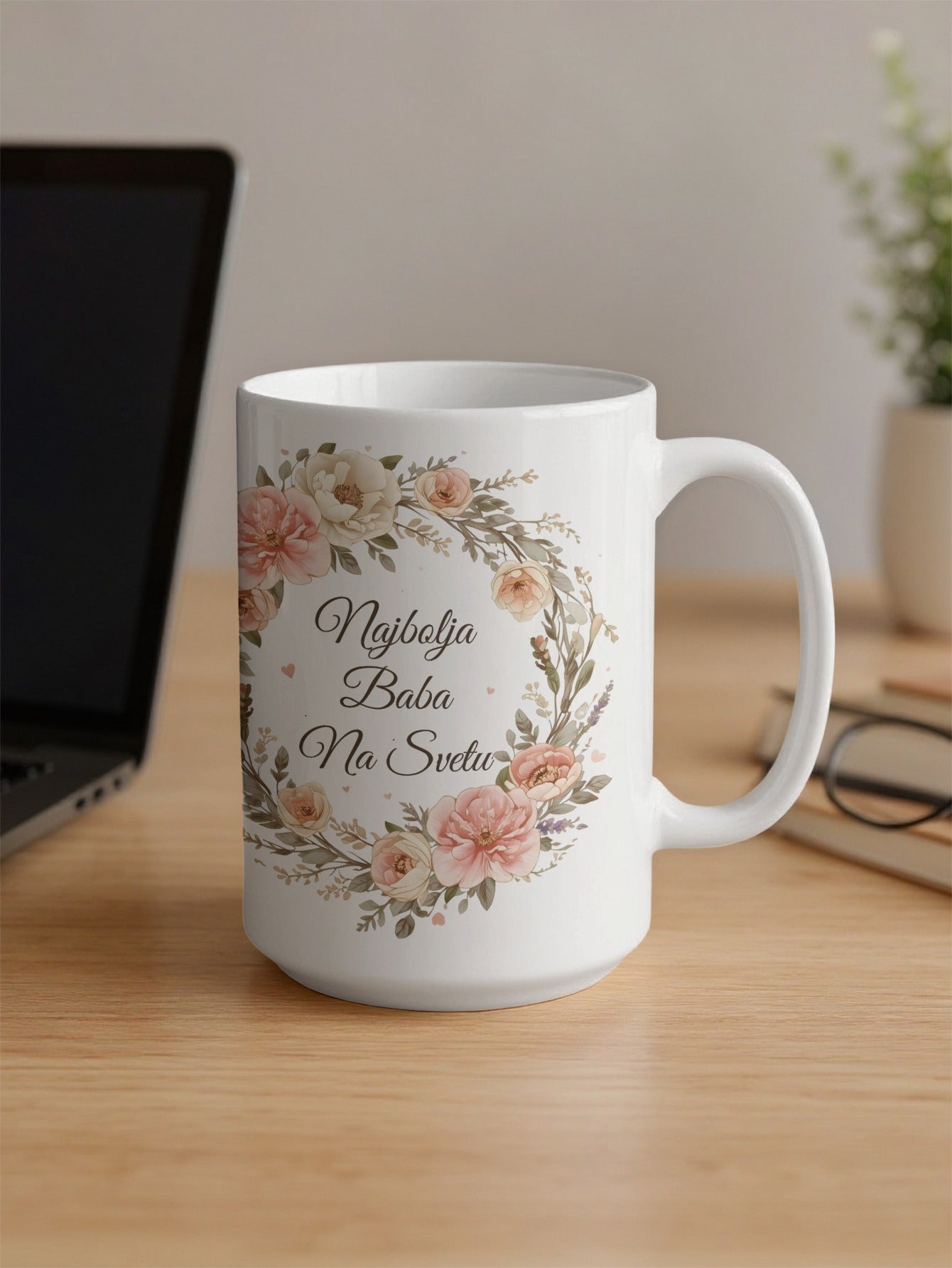 Najbolja Baba Na Svetu Floral Design Mug