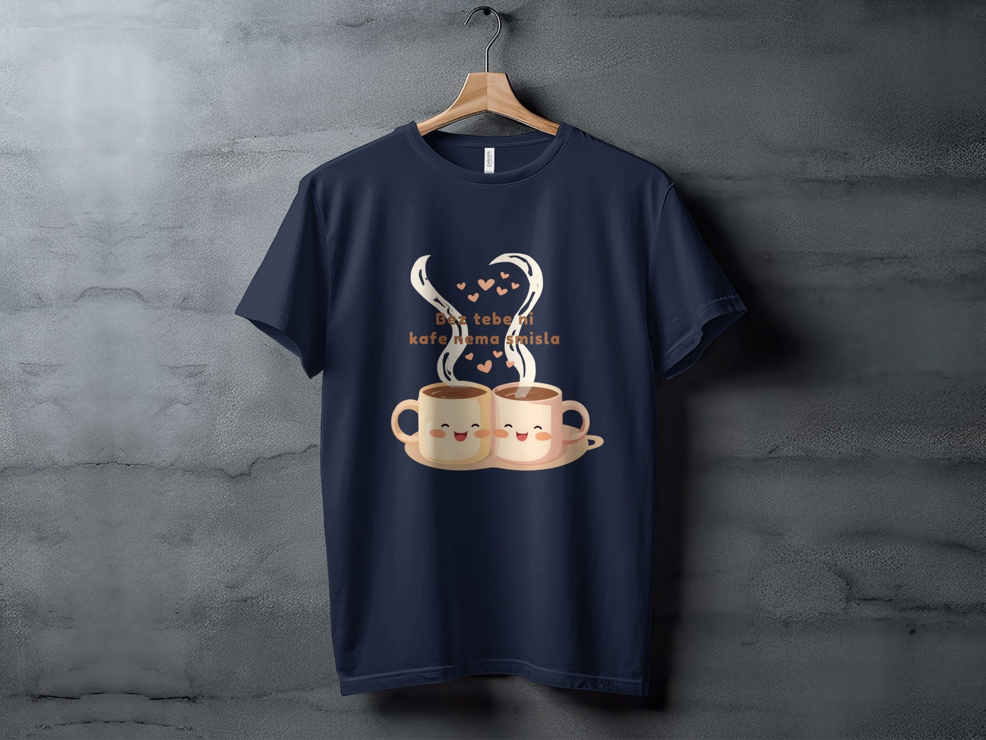 Cute Coffee Mug Design with Heart Accents T-shirt