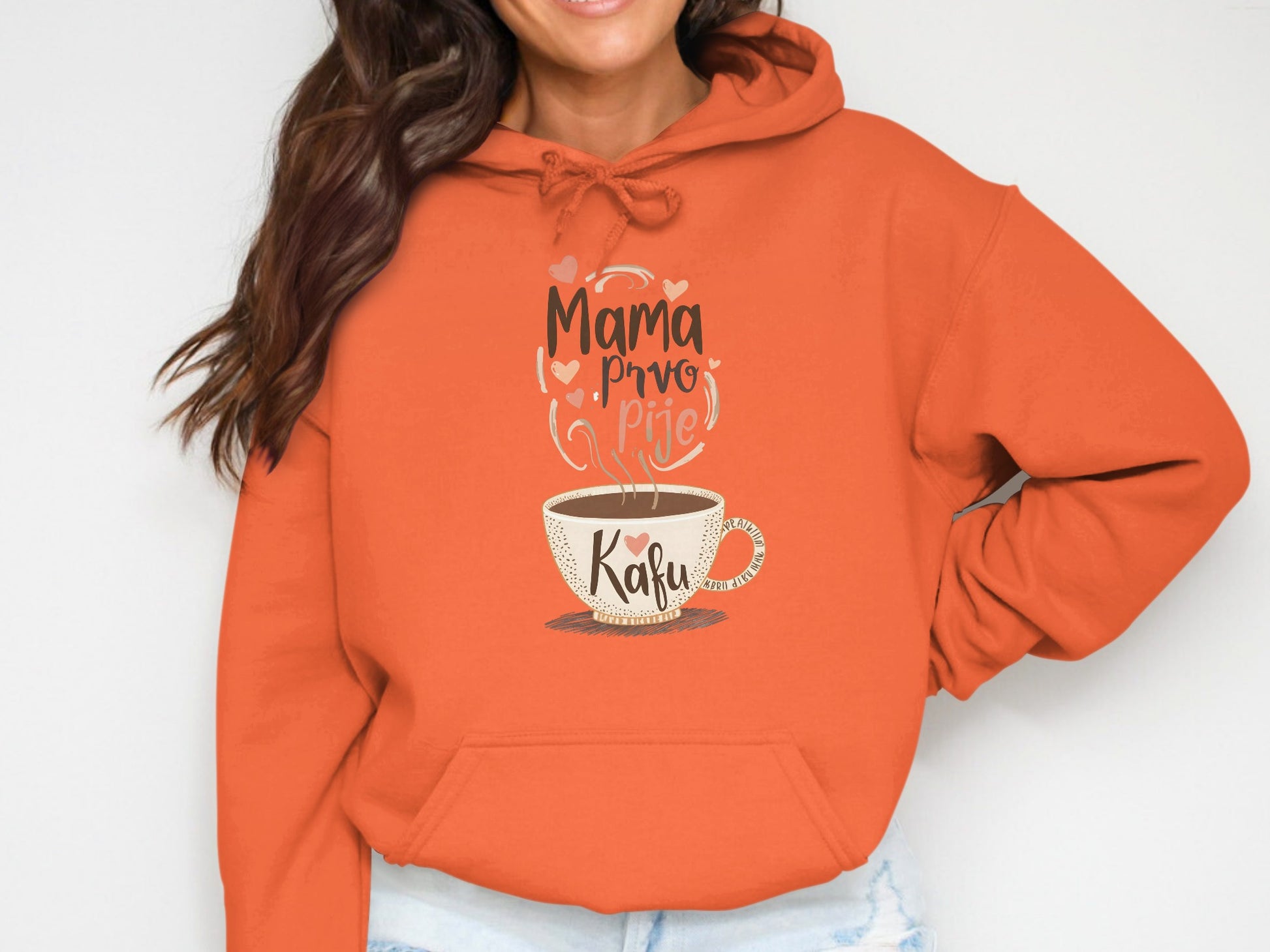 Mama Pije Kafu Graphic Design Hoodie