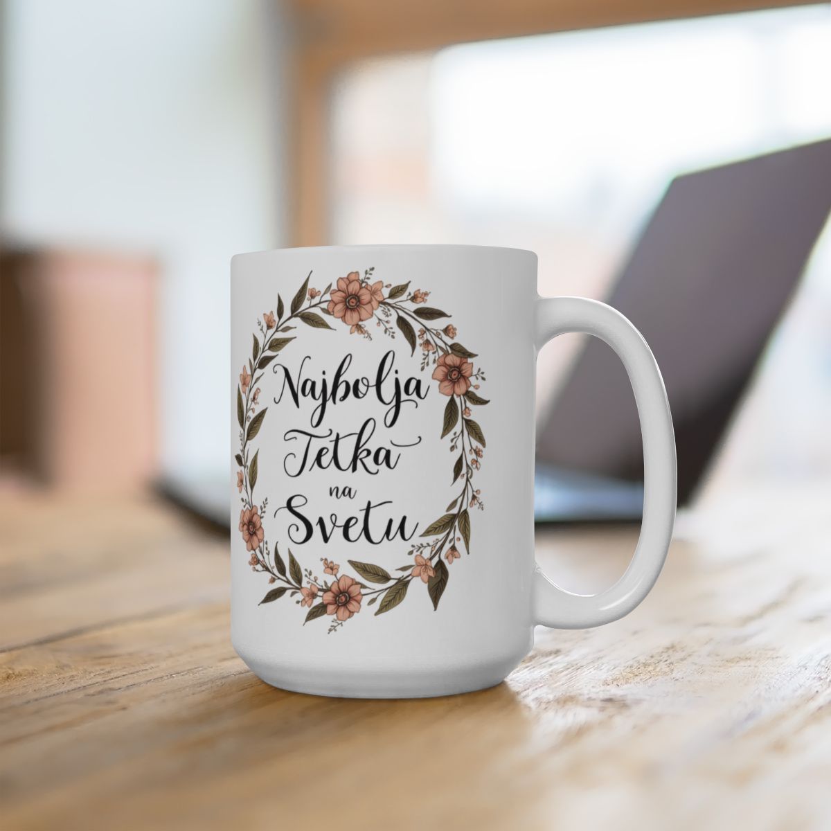 Najbolja Tetka na Svetu Floral Design Mug