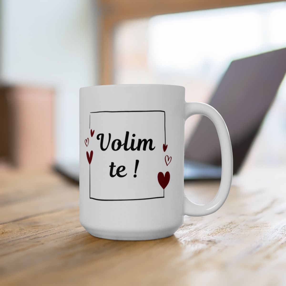 Volim te Gift Mug with Heart Accents Love Cup