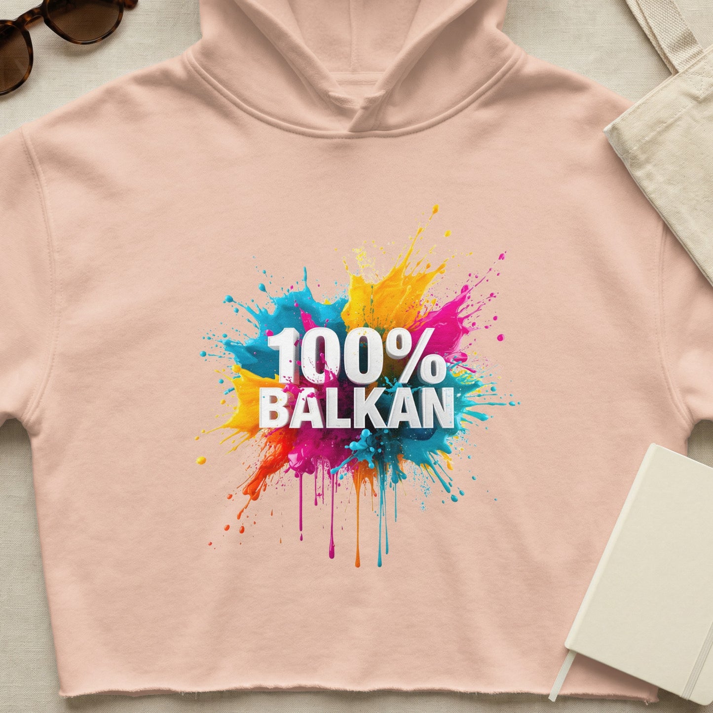 100% BALKAN Colorful Splatter Hoodie product type