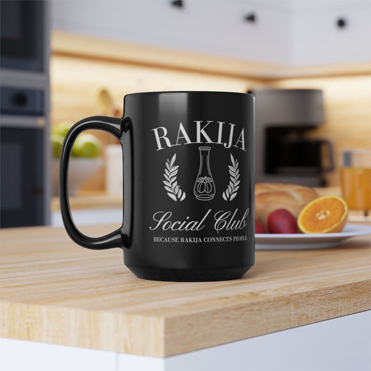 Rakija Social Club black mug - Balkan gift