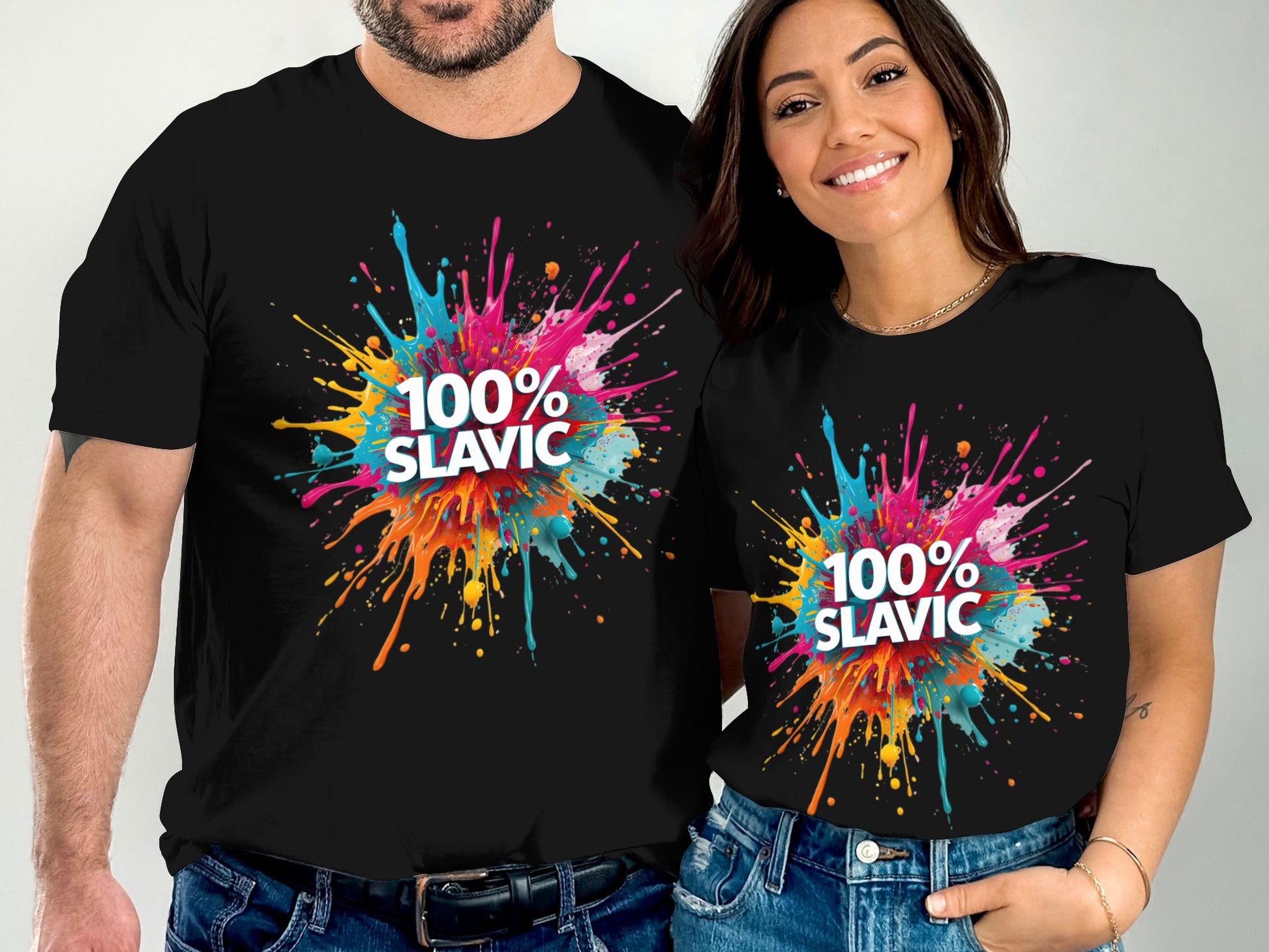 100% SLAVIC Vibrant Paint Splash Black Apparel product type