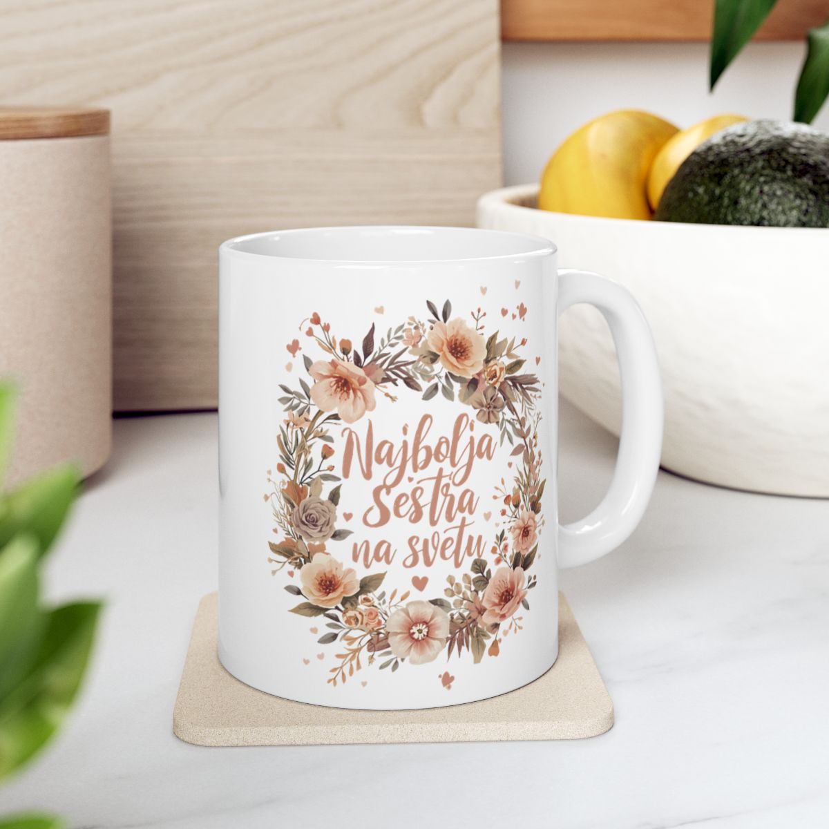 Najbolja Sestra na Svetu Floral Mug Gift