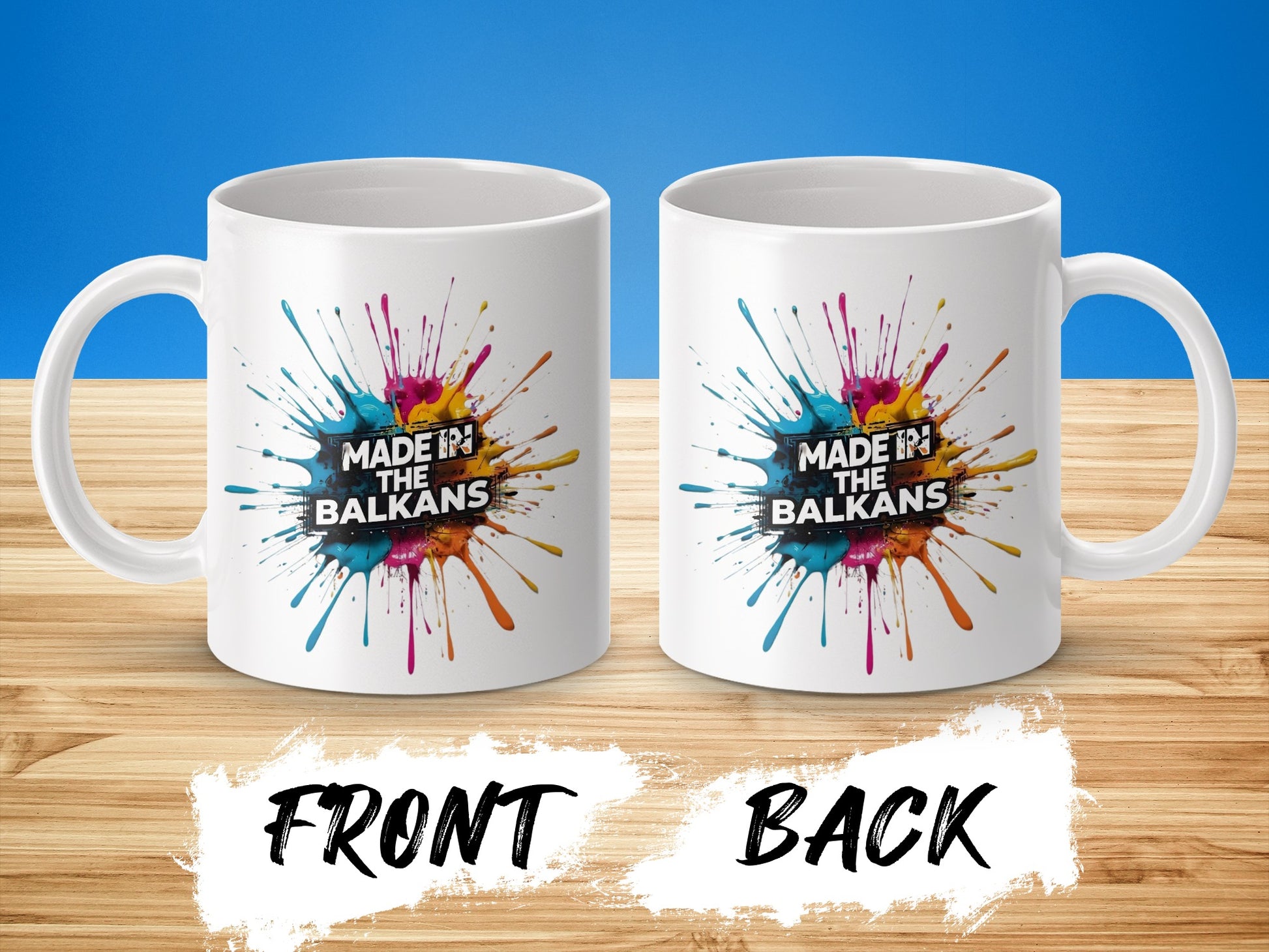 Made in The Balkans Paint Splash Design Mug