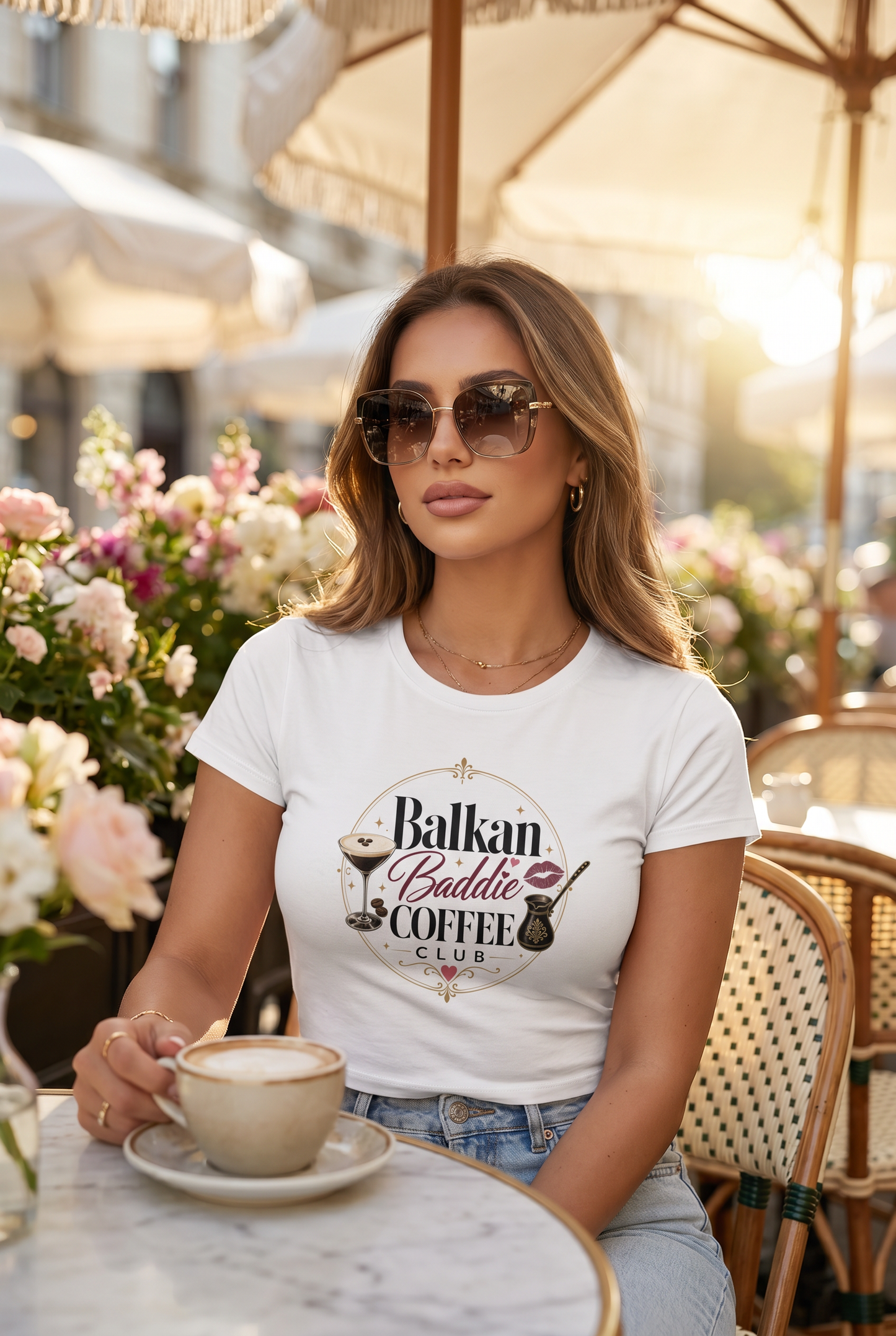 Balkan Baddie Coffee Club Chic T-Shirt