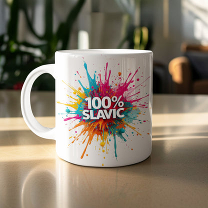 100% SLAVIC colorful paint splash design mug product type