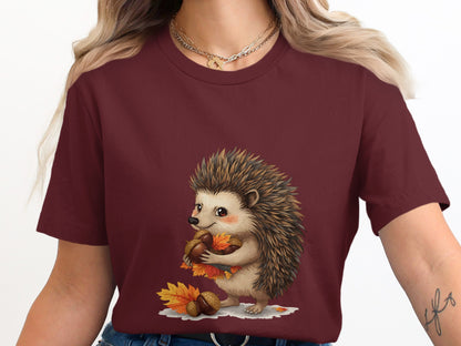 Cute Hedgehog with Acorns Graphic T-Shirt product