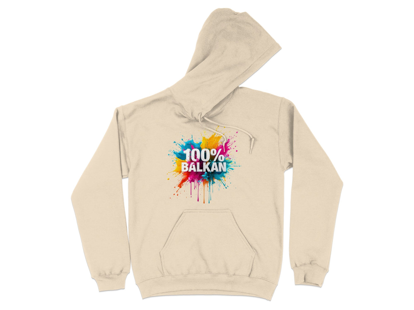 100% Balkan Colorful Paint Splash Design Hoodie product type
