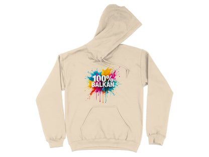 100% Balkan Colorful Paint Splash Design Hoodie product type