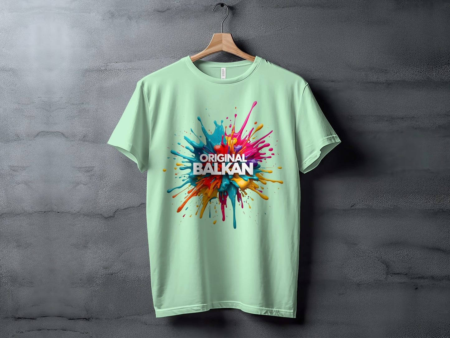 Original Balkan Colorful Paint Splash Light Green T-shirt product type