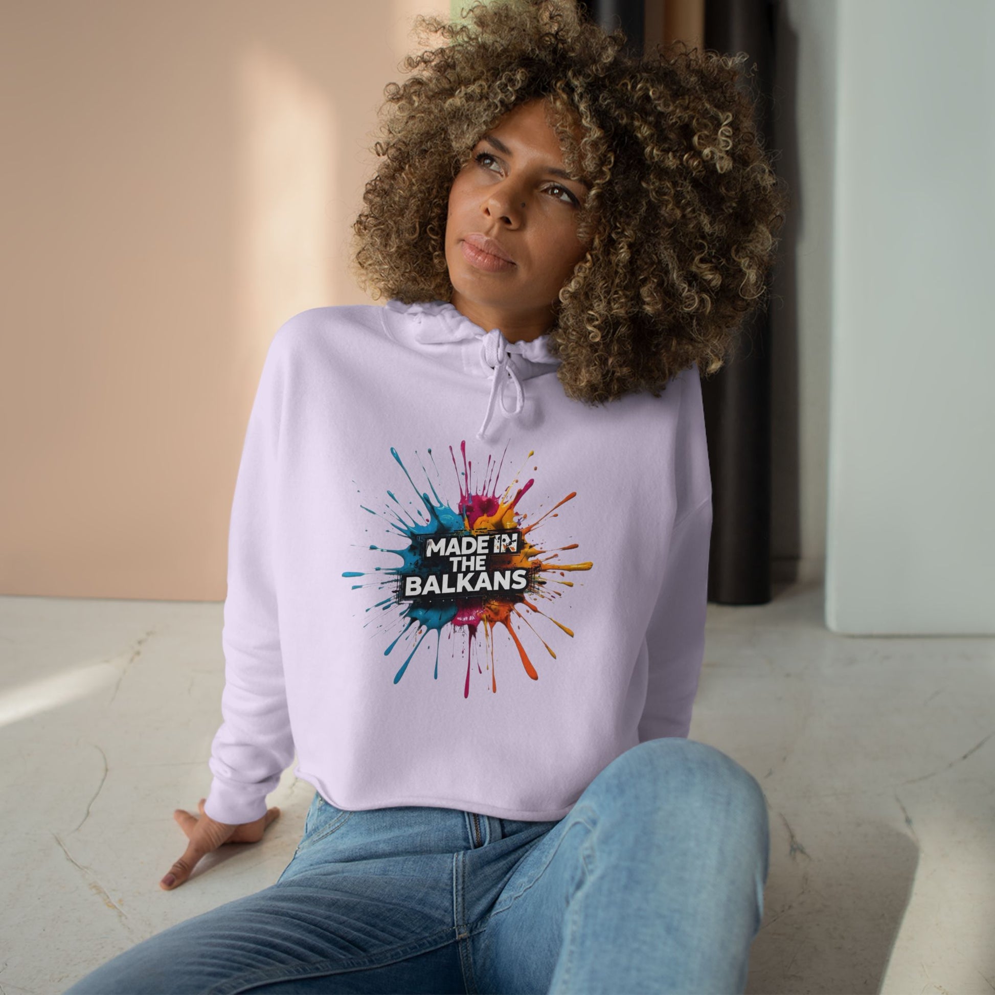 Made In The Balkans Paint Splatter Cropped Hoodie product type