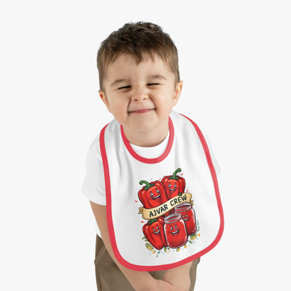 Cute Baby Bib with AJVAR CREW Design, Funny Bib for Toddlers, Baby Shower Gift, Infants' Feeding Accessories, Adorable Kitchen Bib