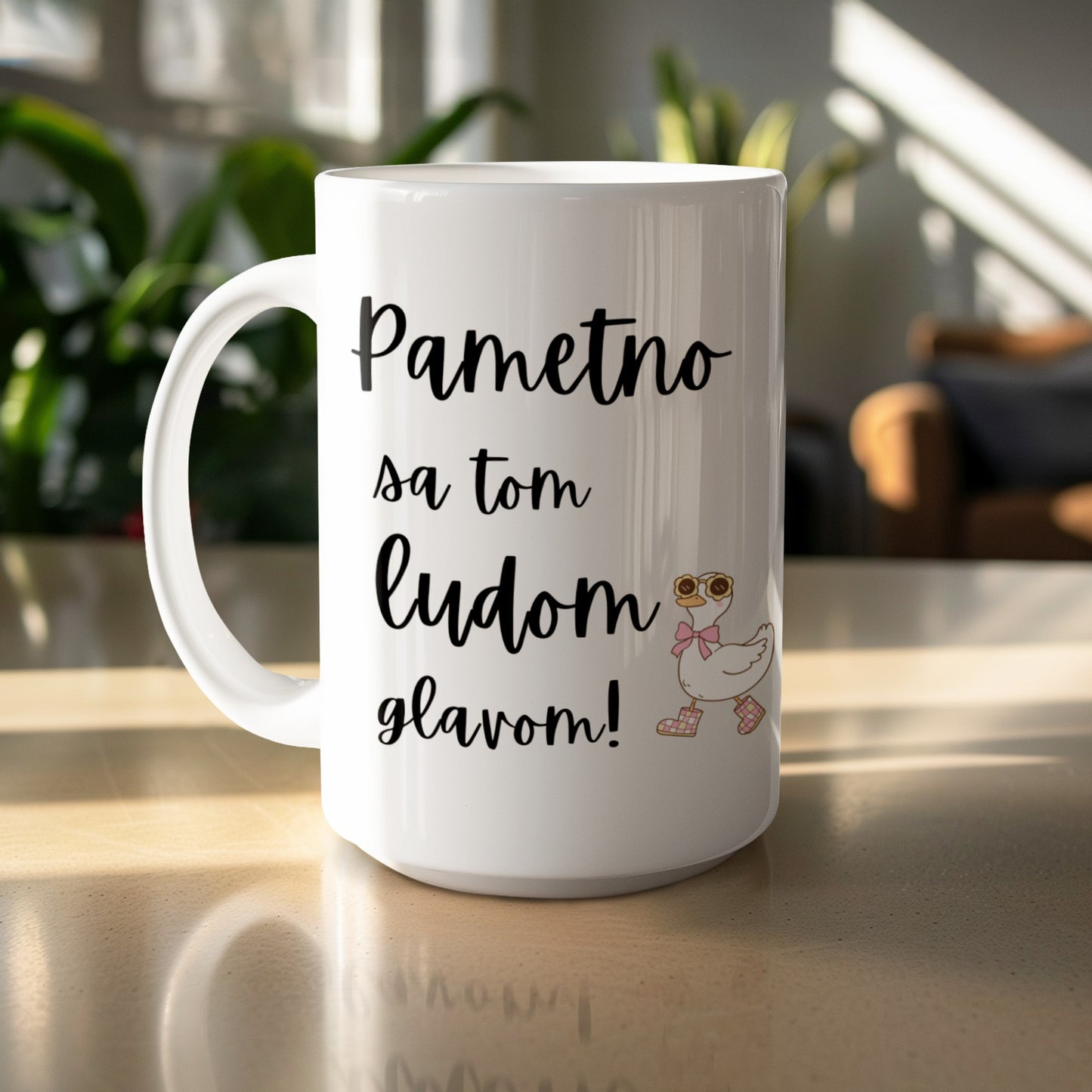 Pametno sa tom ludom glavom inspirational mug