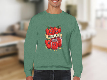 Ajvar Crew Sweatshirt with Fun Pepper Print product