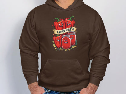 Fun Ajvar Crew Hoodie with Charming Pepper Print product