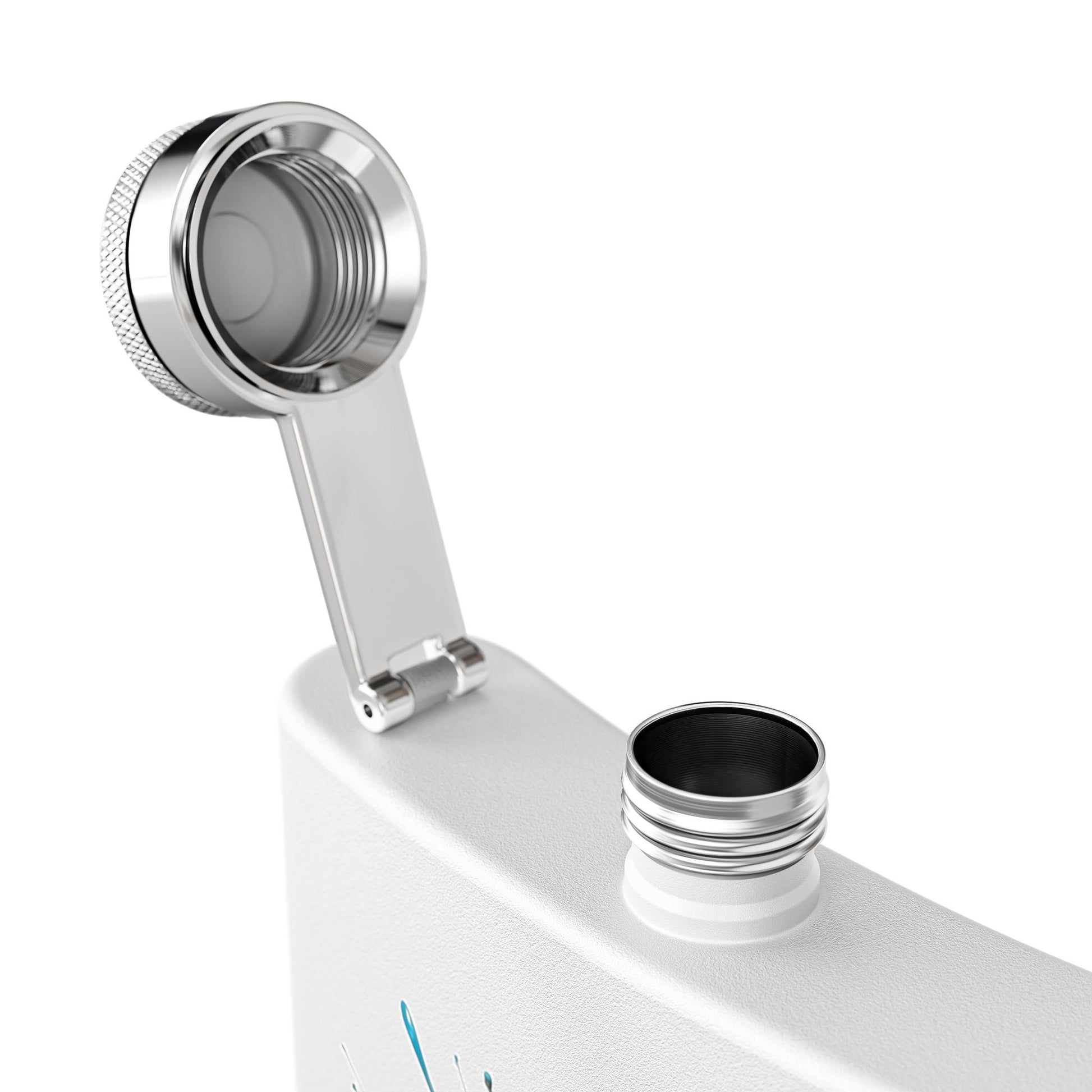 White Flask Chrome Cap Open Minimalist Drink Storage product type