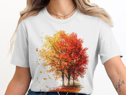 Beautiful Vibrant Autumn Trees Printed Shirt product type