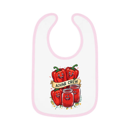 Cute Baby Bib with AJVAR CREW Design, Funny Bib for Toddlers, Baby Shower Gift, Infants' Feeding Accessories, Adorable Kitchen Bib