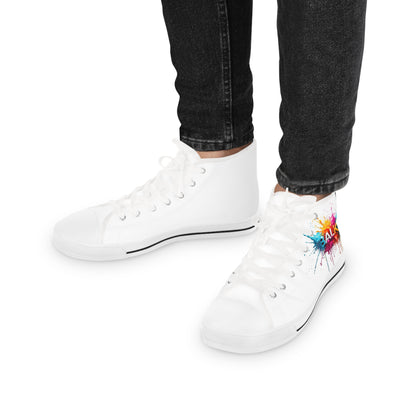 High Top Sneakers — Color Splash 'BALKAN' Graphic Men's Canvas Shoes
