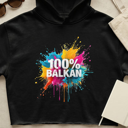 Black hooded 100% BALKAN vibrant splash design product type