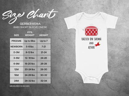 Raised on Sarma and Ajvar Baby Short Sleeve Onesie Product