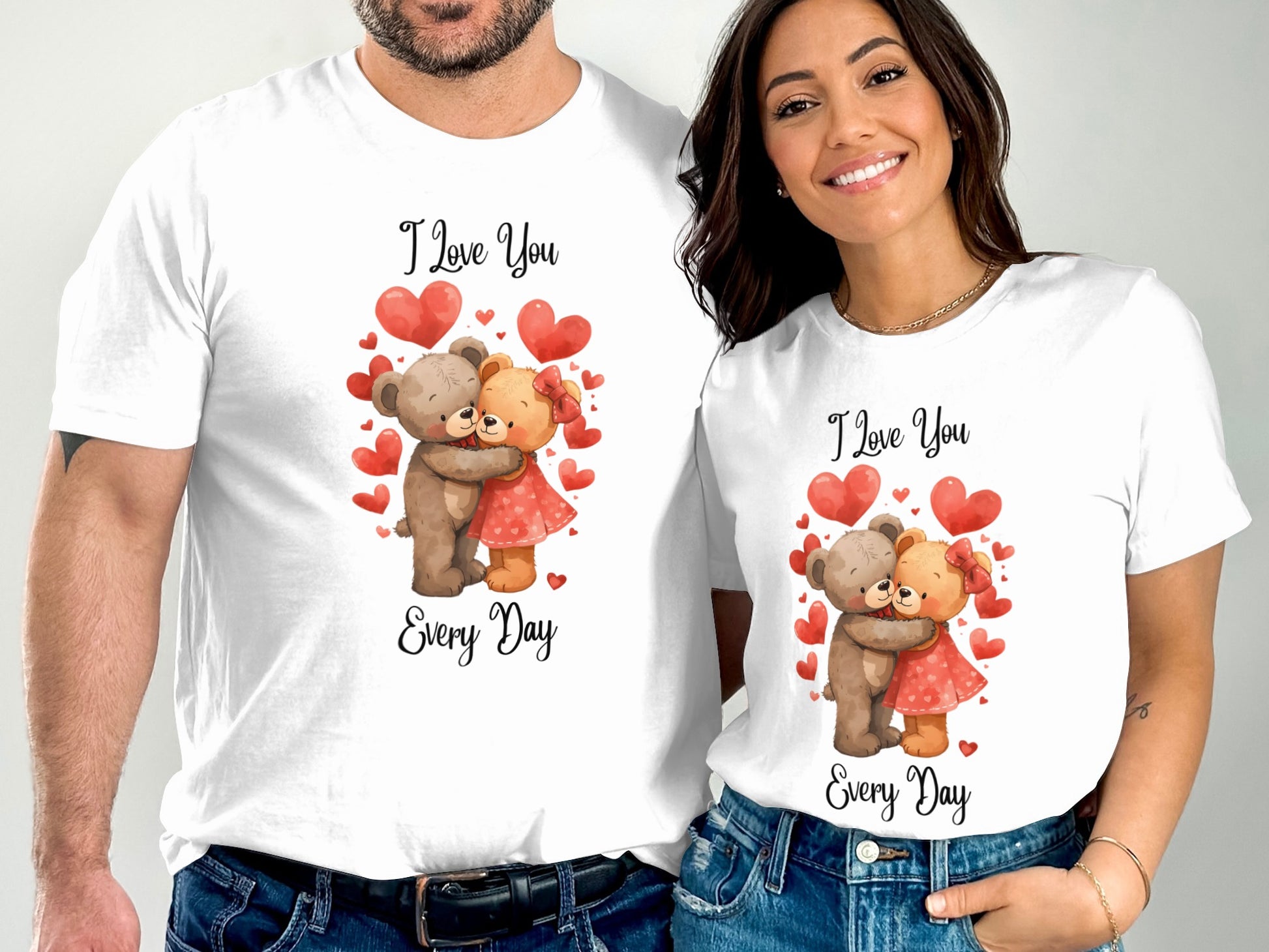 I Love You Every Day Bear Couple T-Shirt