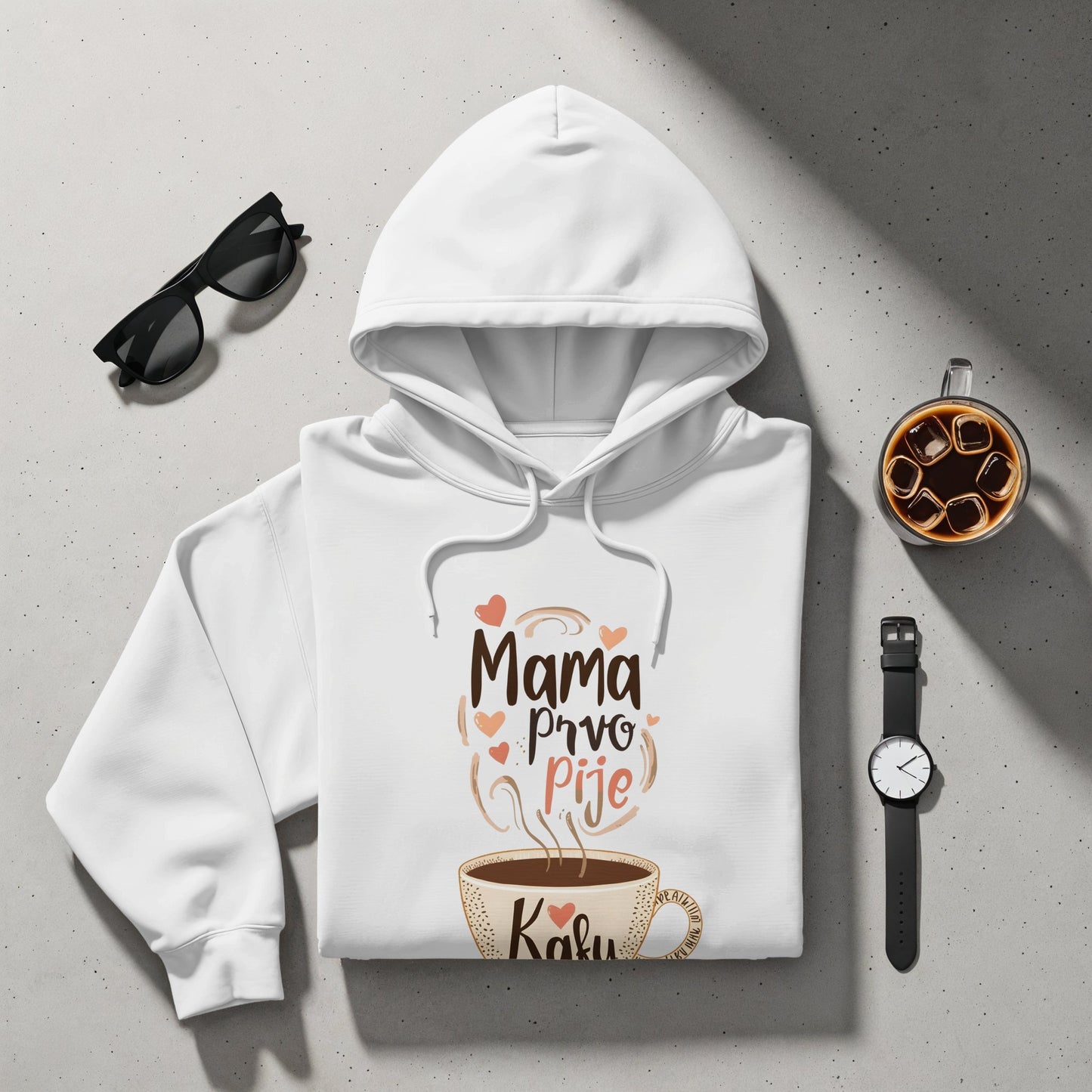 Mama Prvo Pije Kafu Stylish Hoodie
